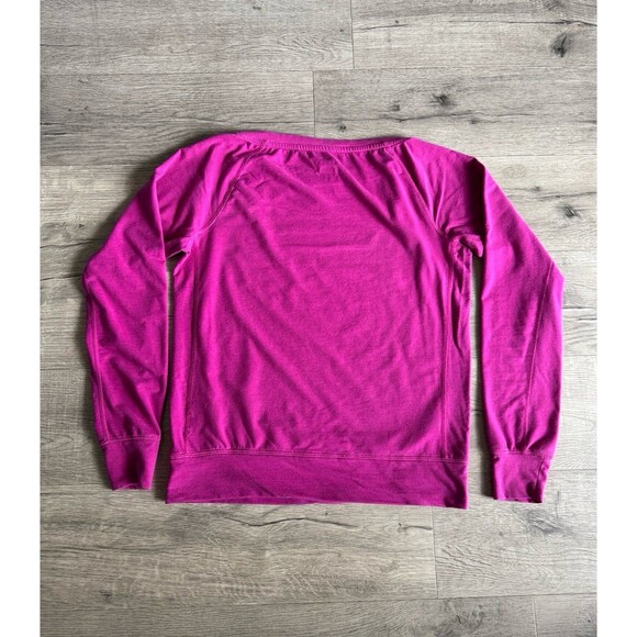 Nike Dri-Fit Women’s Swoosh Sweatshirt Magenta Long Sleeve Boat Neck Medium Pink - Picture 5 of 5